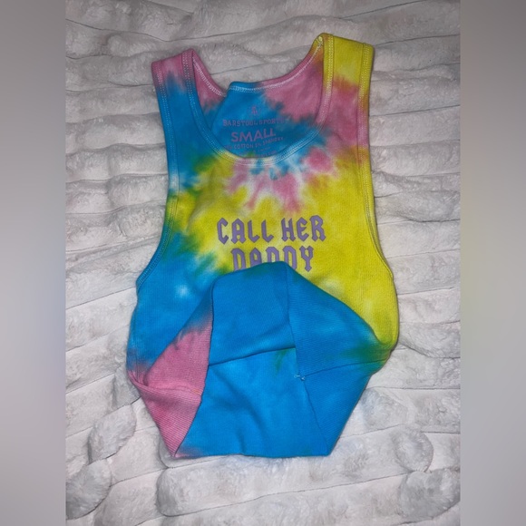 Call Her Daddy x Barstool Sports tie-dye crop tank purple logo OG DADDY GANG - Picture 5 of 15